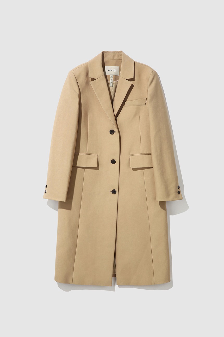PAGANI Single breasted tailored coat (Beige)