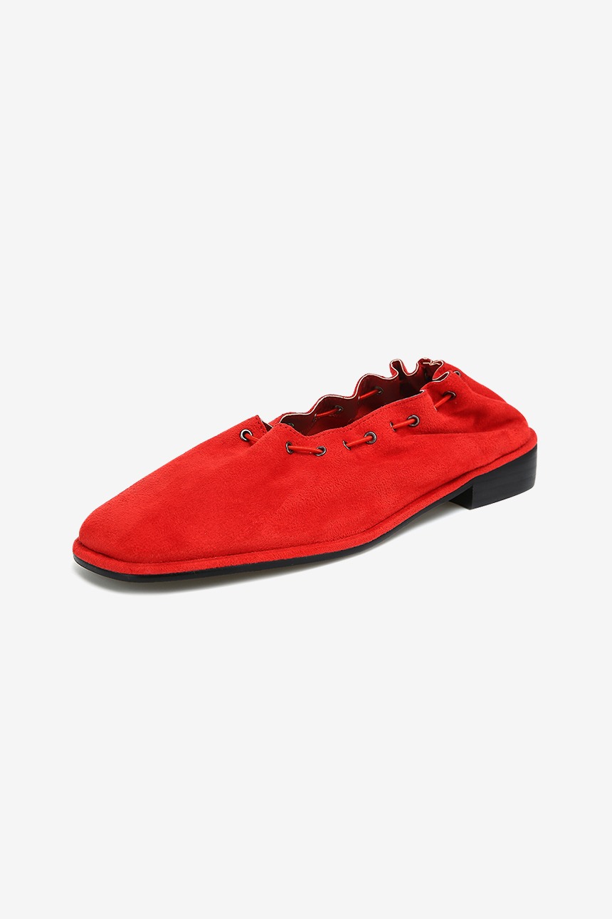 MUSUBI Square toe flat shoes (Red)