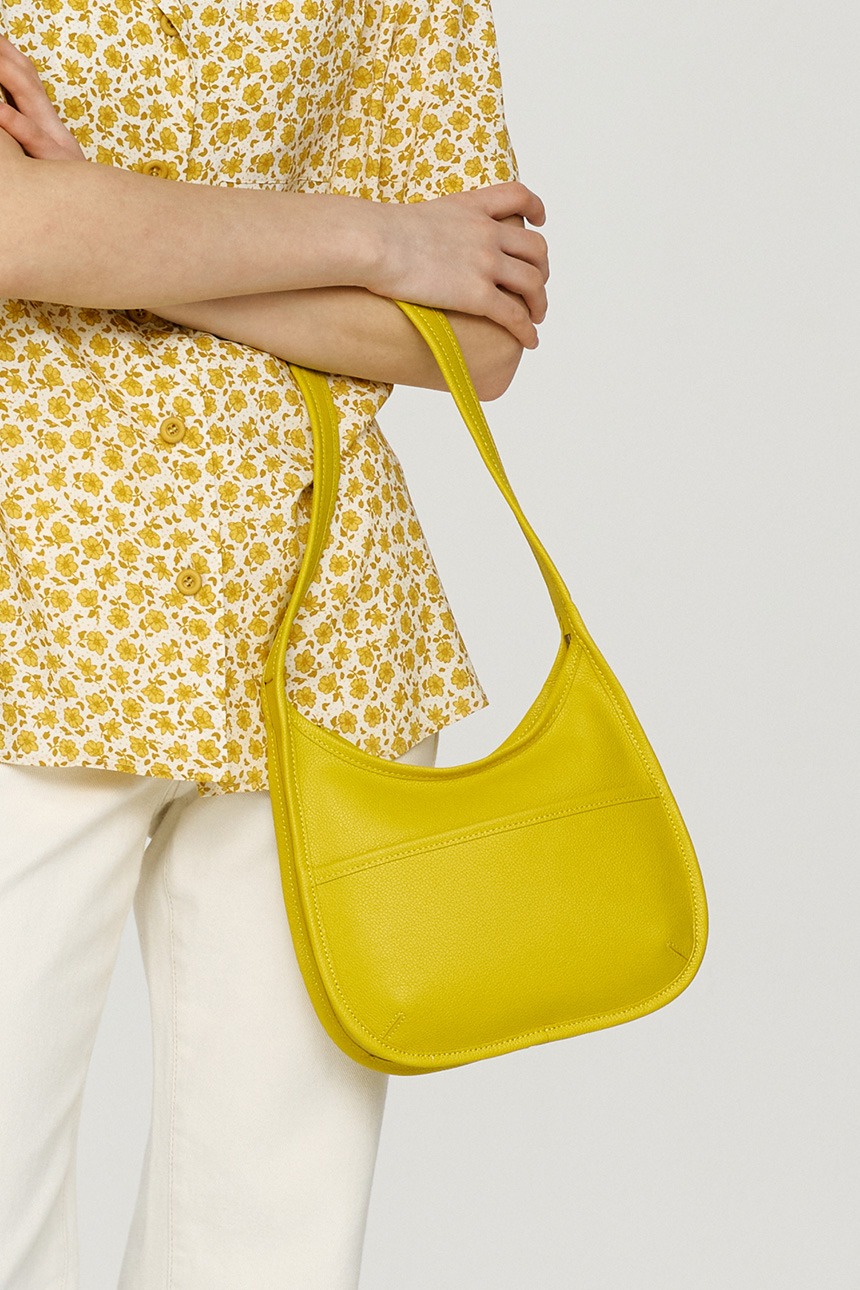 GGUL Leather small bag (Lime yellow)