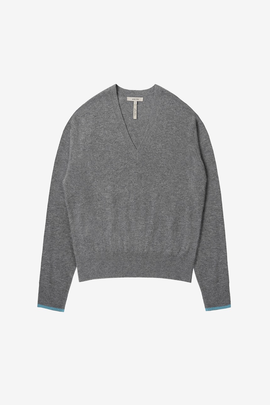 [이하늬, 강소라 착용]CARNABY V-neck pullover wool knit (Gray)