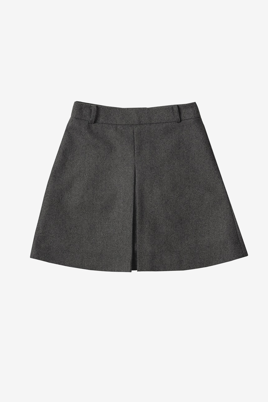 MAILI A-line wool skirt (Charcoal gray)